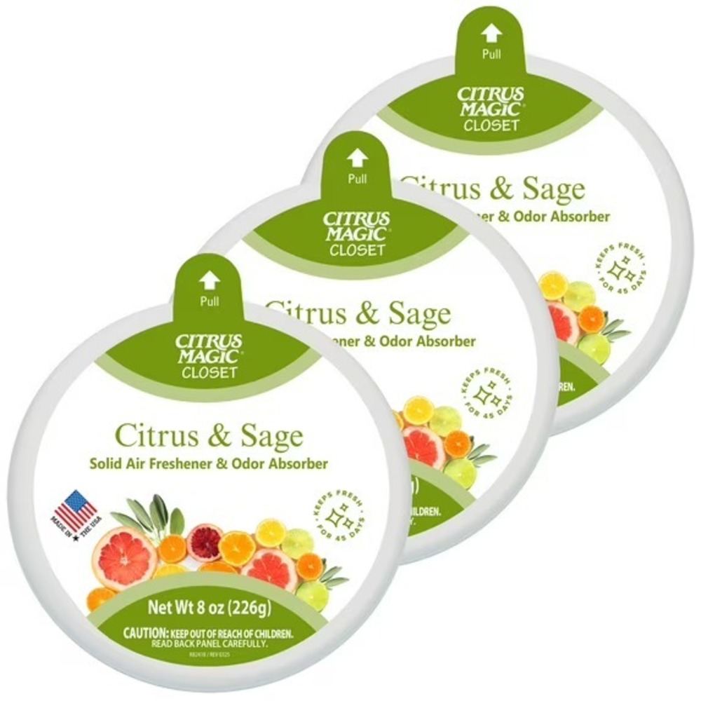Lot Of 3 Odor Absorbing Solid Air Freshener, Fresh Citrus, 8-Ounce New & Sealed!